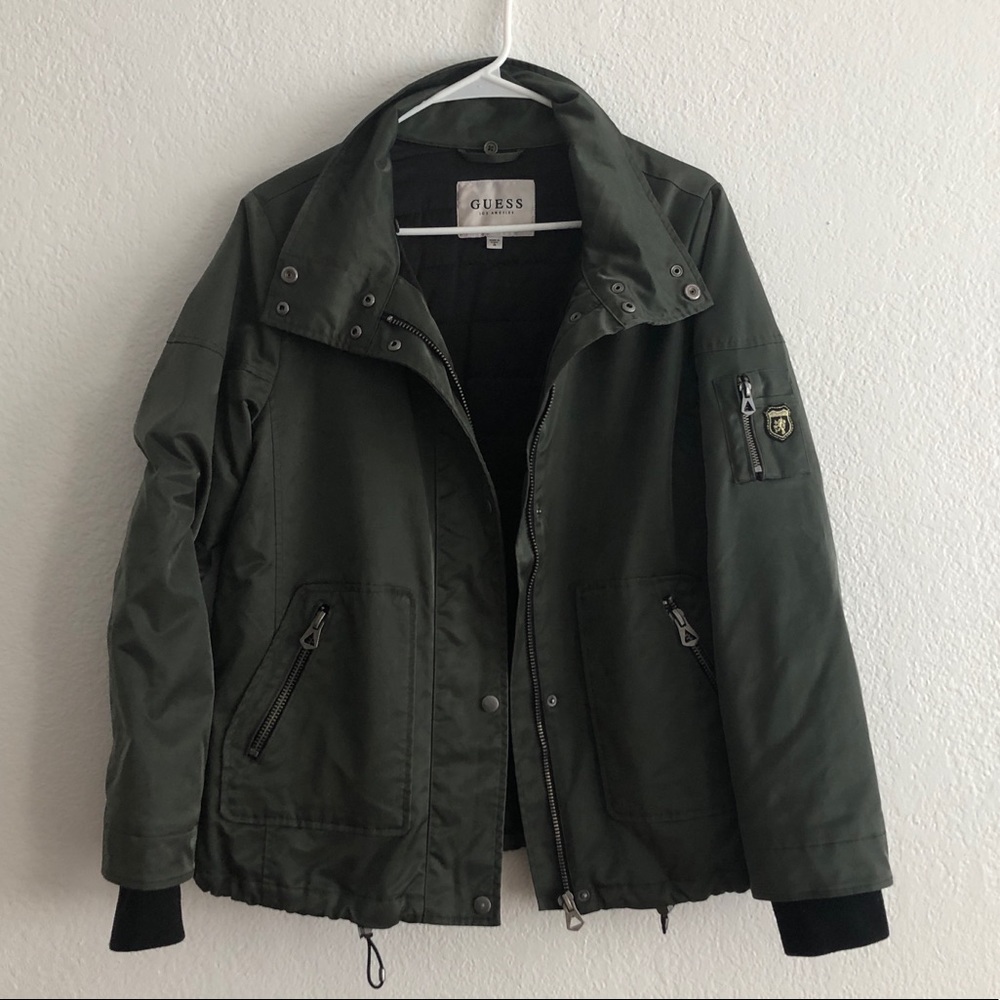 Olive Green Guess w/ Faux Collar Jacket